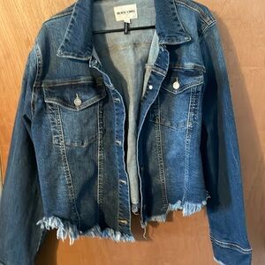 Women's Long Sleeve Cropped Raw Denim Jean